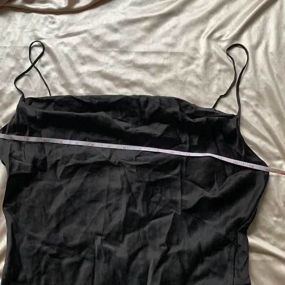 Black Silk Backless Slip Dress / Chemise Size Small Medium| Satin Slip - Picture 5 of 8